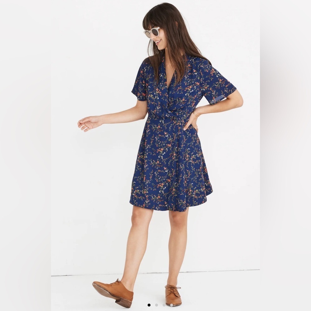 NWOT Madewell Amaranth Wrap Dress in Moonless Floral, Size 0